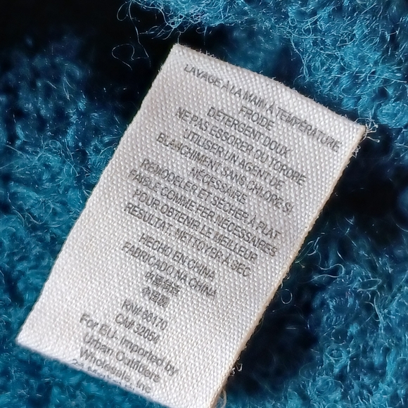 Free People Womens Alpaca Blend Sweater Oversized Soft Fuzzy Teal Long Sleeve - Picture 8 of 16